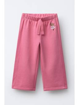 Alan Jones - Girls Pink Cotton Embroidered Wide Leg Trouser