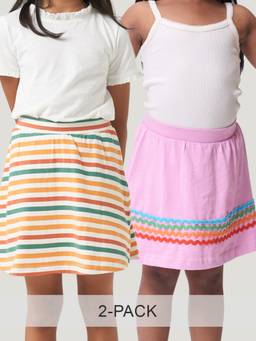 Kauma - Girls Multi-Color Striped A-Line Skirt