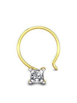 Candere by Kalyan Jewellers - Candere by Kalyan Jeweller 18kt Yellow Gold 0.05 cts Diamond Nose Pin for Women