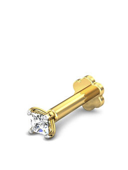 Candere by Kalyan Jewellers - Candere by Kalyan Jeweller 18kt Yellow Gold 0.05 cts Diamond Nose Pin for Women