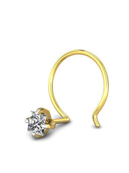 Candere by Kalyan Jewellers - Candere by Kalyan Jeweller 18kt Yellow Gold 0.05 cts Diamond Nose Pin for Women