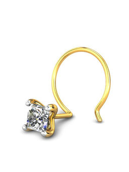 Candere by Kalyan Jewellers - Candere by Kalyan Jeweller 18kt Yellow Gold 0.10 cts Diamond Nose Pin for Women