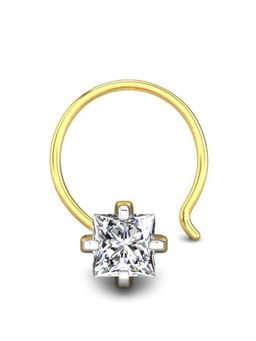 Candere by Kalyan Jewellers - Candere by Kalyan Jeweller 18kt Yellow Gold 0.10 cts Diamond Nose Pin for Women