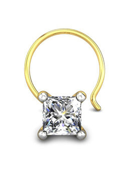 Candere by Kalyan Jewellers - Candere by Kalyan Jeweller 18kt Yellow Gold 0.15 cts Diamond Nose Pin for Women