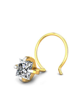 Candere by Kalyan Jewellers - Candere by Kalyan Jeweller 18kt Yellow Gold 0.15 cts Diamond Nose Pin for Women
