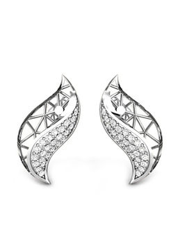 Candere by Kalyan Jewellers - Meraki Collection 18K (750) White Gold Earrings for Women