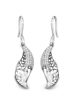 Candere by Kalyan Jewellers - Meraki Collection 18K (750) White Gold Earrings for Women