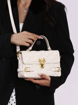 Styli - Women Buckle Embellished Detail Quilted Sling Bag