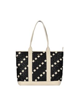 Eske - Paloma Genuine Leather Braided Tote Bag Black