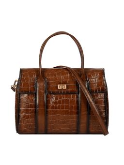 Eske - Noah Genuine Leather Animal Print Handbag With Detachable Sling Strap