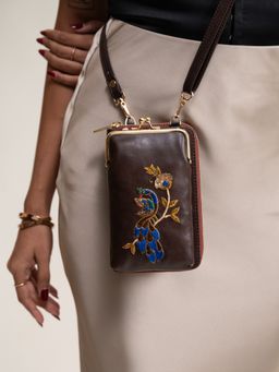 Miri - Hand Embroidered 2-in-1 Mobile Wallet Sling