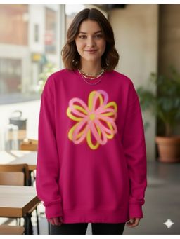 AAREIN - Magenta Flower Printed Sweatshirt