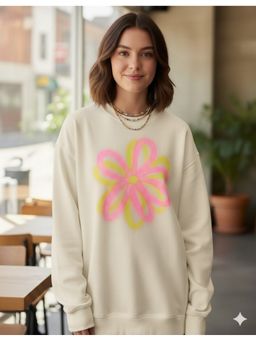 AAREIN - Beige Flower Printed Sweatshirt