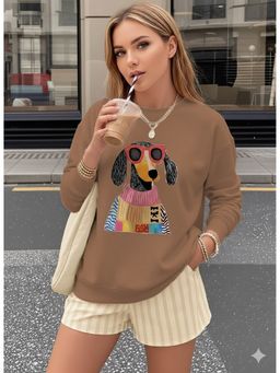 AAREIN - Brown Dog Graphic Printed Sweatshirt