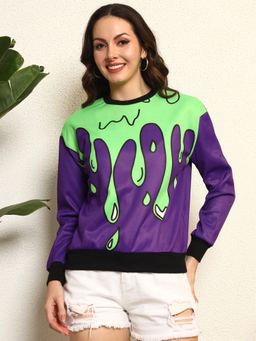 Tandul - Women Purple Printed Sweatshirt