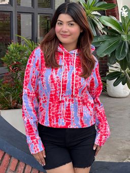 Tandul - Women Red Tie Dye Hoodie