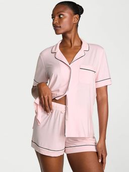 Victoria's Secret - Pink Solid Regular Shirt and Shorts (Set of 2)
