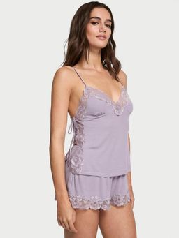 Victoria's Secret - Purple Self Design Regular Shirt and Shorts (Set of 2)