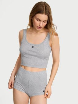 Victoria's Secret - Grey Solid Regular Tank Top and Shorts (Set of 2)