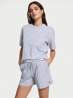 Victoria's Secret - Grey Solid Regular T-Shirt and Shorts (Set of 2)