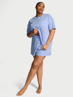 Victoria's Secret - Blue Solid Regular T-Shirt and Shorts (Set of 2)