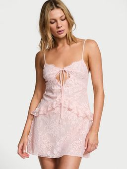 Victoria's Secret - Pink Self Design Regular Nightdress