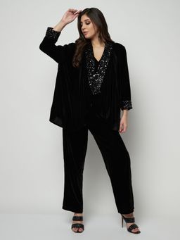 Attic Salt - Black Luxe Collar Shrug