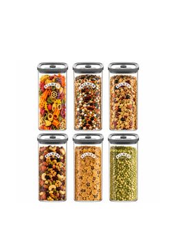 Kilner - 1.5L Vacuum Glass Jar Set of 6 Airtight Storage for Cereals, Flour and Pulses