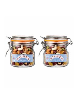 Kilner - 250ml Square Clip Top Glass Jar Set of 2 Airtight Storage for Spices and Honey