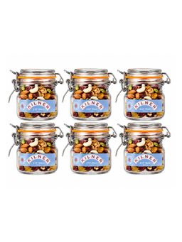 Kilner - 250ml Square Clip Top Glass Jar Set of 6 Airtight Storage for Spices and Honey