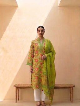 MAAND - Women Cotton Blend Kurta and Pant with Dupatta