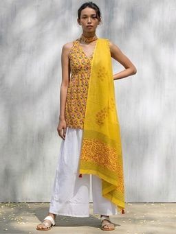 MAAND - Women Pure Cotton Kurti and Palazzo with Dupatta