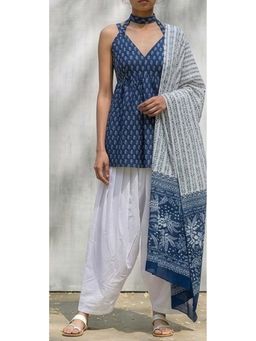 MAAND - Women Cotton Blend Kurti and Salwar with Dupatta