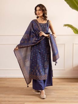 Autumnlane - Karen Jay Cotton Printed Kurta & Palazzo With Dupatta