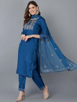 Vaamsi - Polyester Yoke Design Kurta Pant With Dupatta