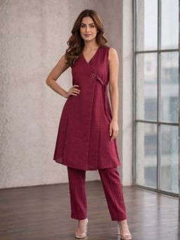 Autumnlane - Poppi Maroon Cotton Kurta & Pant