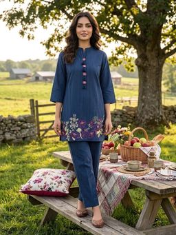 Autumnlane - Prisha Space Cotton Embroidery Co-Ord Set