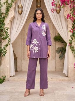 Autumnlane - Sargi Periwinkle Embroidery Cotton Co-Ord Set