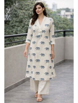 Autumnlane - Cotton Kurta & Pant-Off White