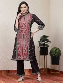 Nayam by lakshita - Black Printed A-Line Kurta and Pant (Set of 2)