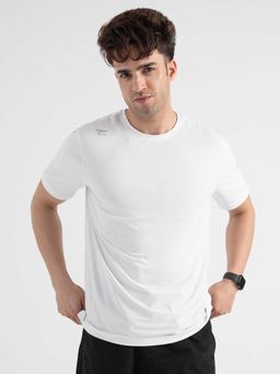 Red Tape - White Solid/Plain Round Neck Regular T-Shirt