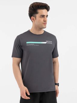Red Tape - Grey Typography Round Neck Regular T-Shirt