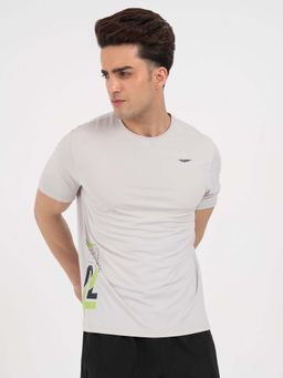 Red Tape - Grey Solid/Plain Crew Neck Regular T-Shirt