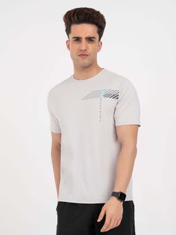 Red Tape - Grey Solid/Plain Round Neck Regular T-Shirt