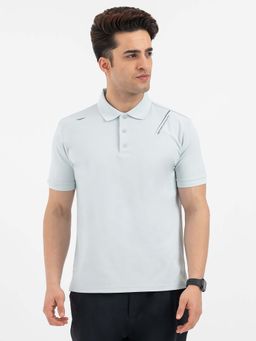 Red Tape - Blue Solid/Plain Collar Neck Regular Polo T-Shirt