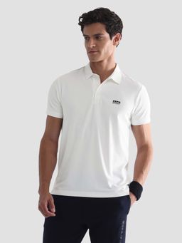U.S. POLO ASSN. - White Textured Collar Neck Slim Polo T-Shirt