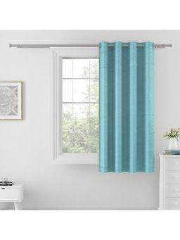 Swayam - Ethnic Motif 100% Blackout Eyelet Hanging Window Curtain (5 Feet) - Blue