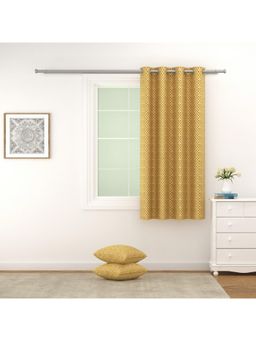 Swayam - 100% Blackout Eyelet Hanging Window Curtain (5 Feet) - Beige