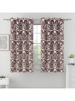 Swayam - Ethnic Motif 90% Blackout Eyelet Hanging Window Curtain (5 Feet) (Pack of 2)