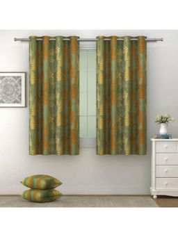 Swayam - 80% Blackout Eyelet Hanging Window Curtain (5 Feet) (Pack of 2)